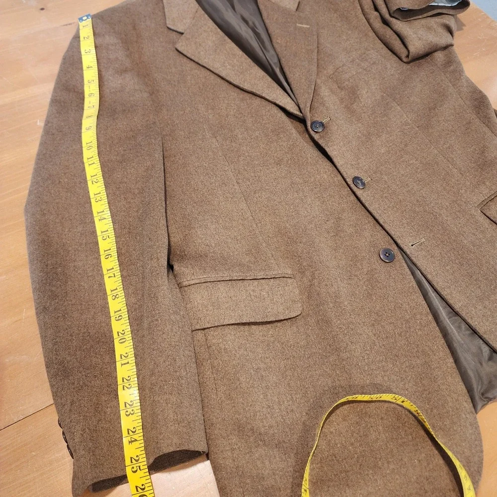 Daniel Gray Wool Silk Cashmere Sport Coat Blazer Mens 44L Brown Office Buesiness
